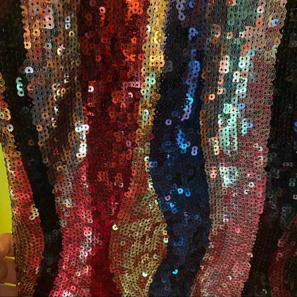 Rachel Roy sequin raw edge V neck shell tank - Picture 5 of 8